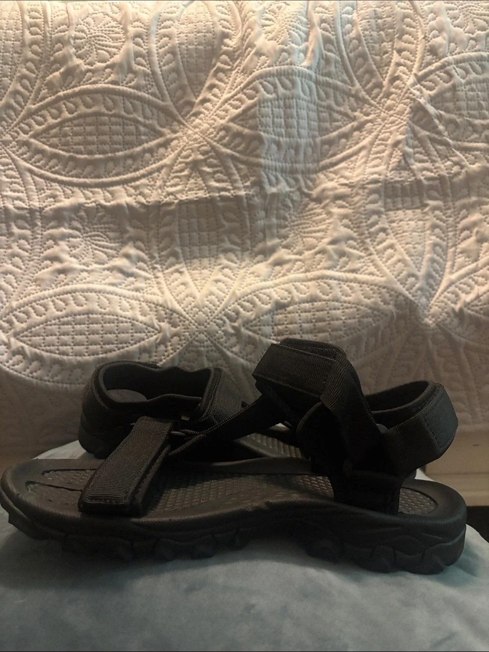 Men's Black Adjustable Strap Sandals/Water Shoes - Comfortable Everyday Wear